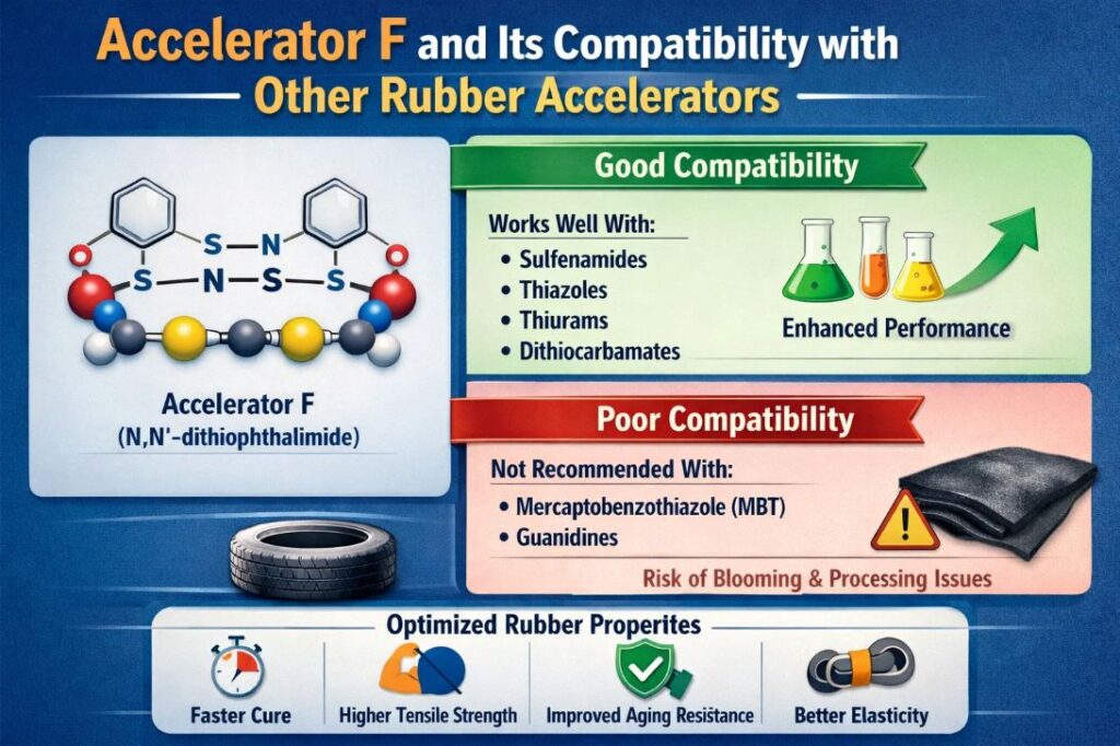 Accelerator F and Its Compatibility with Other Rubber Accelerators
