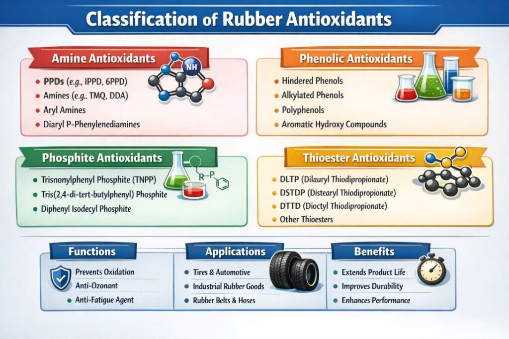 Detailed Classification of Rubber Antioxidants